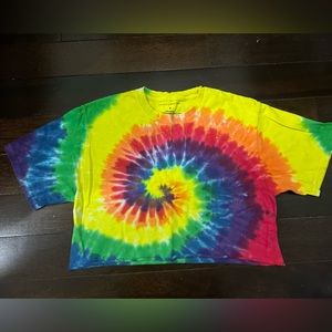 French Connection tie dye cropped shirt